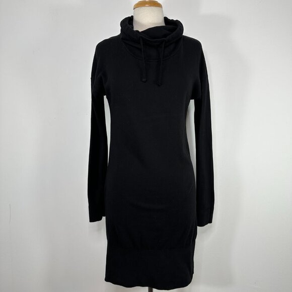 Standard James Perse Women's Funnel Neck Dress Size S 1 Black Cotton USA Made - Picture 3 of 12